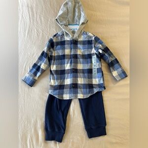 Carter's Blue and White Plaid Shirt, Size 3T